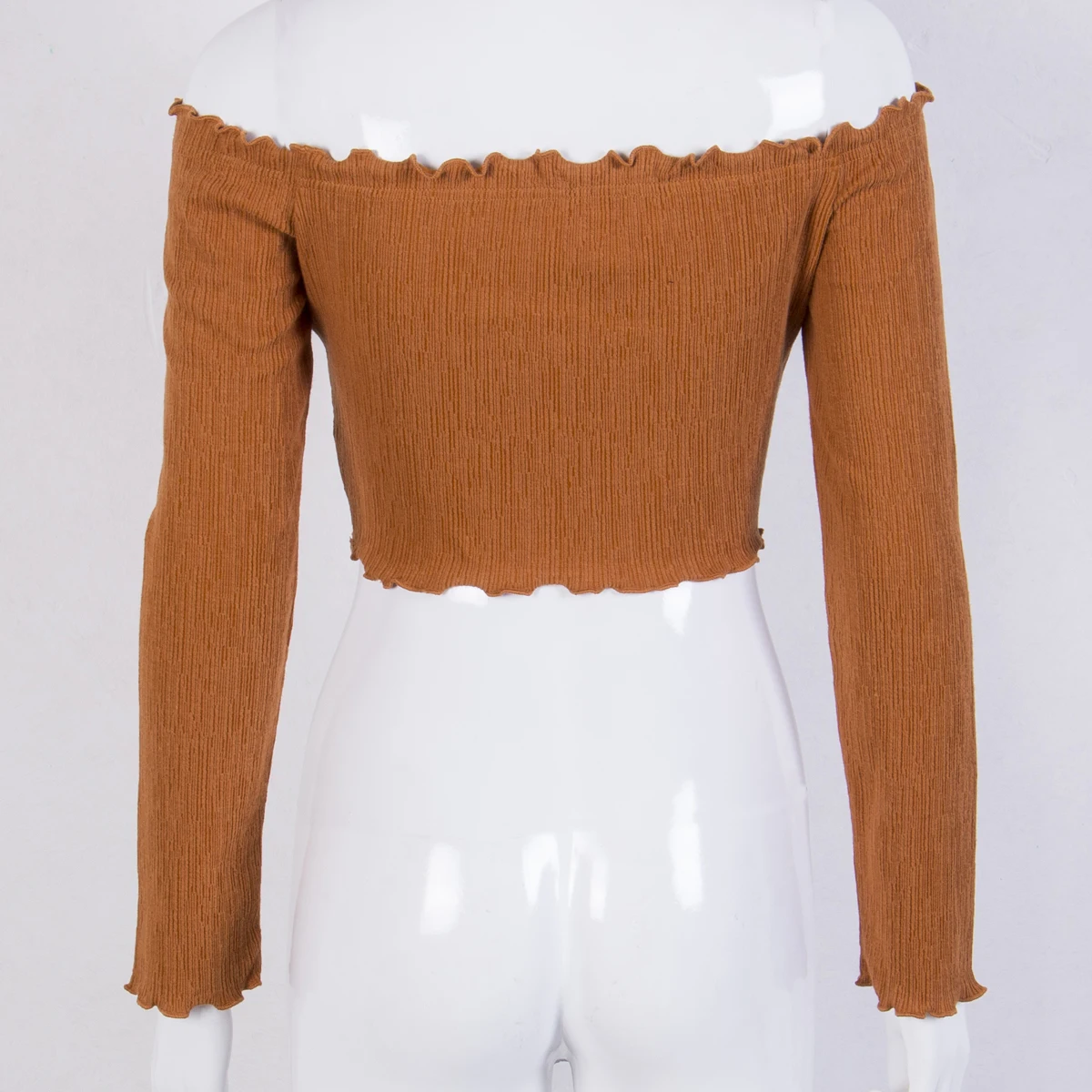 Новинка 2017 модная Осенняя Женская Сексуальная Однотонная футболка с открытыми