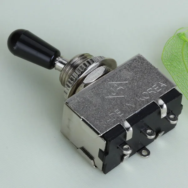 

5x Box Style 3-way Toggle Switch for Electric Guitar Silver w/ Black Tip Quality