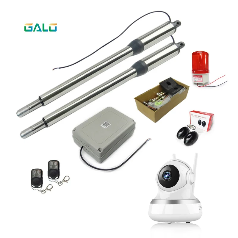 kit i Автоматические Распашные Ворота привод открывания двери с 1080P wifi Предупреждение ющий Светильник ИК Фотоэлемент датчик 3 шт. пульт дистанционного управления полный комплект - Цвет: kit i
