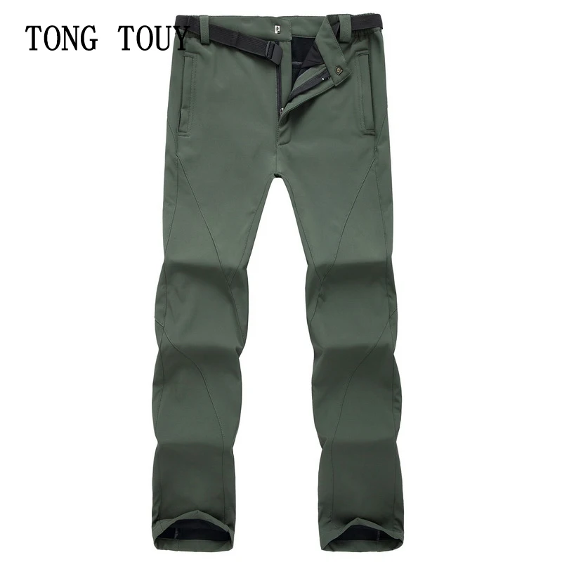 

Winter Warm Fleece Softshell Hiking Pants Men Solid Travel Trekking Pants Mens Waterproof Fishing Camping Climbing Trousers Mens