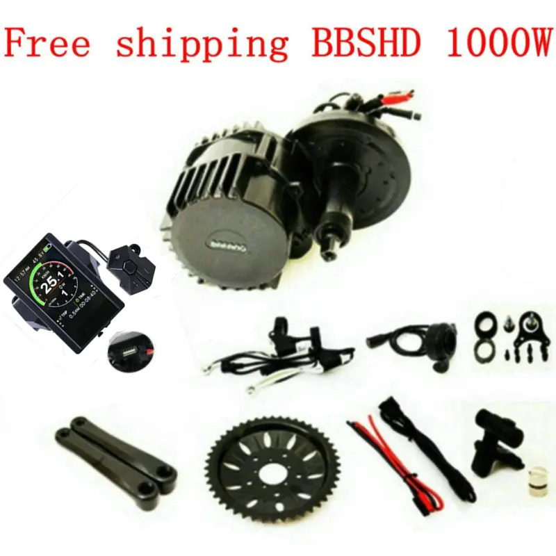 Новый Версия 8Fun Bafang BBSHD BBS03 середине приводной двигатель 48V 1000W фара для