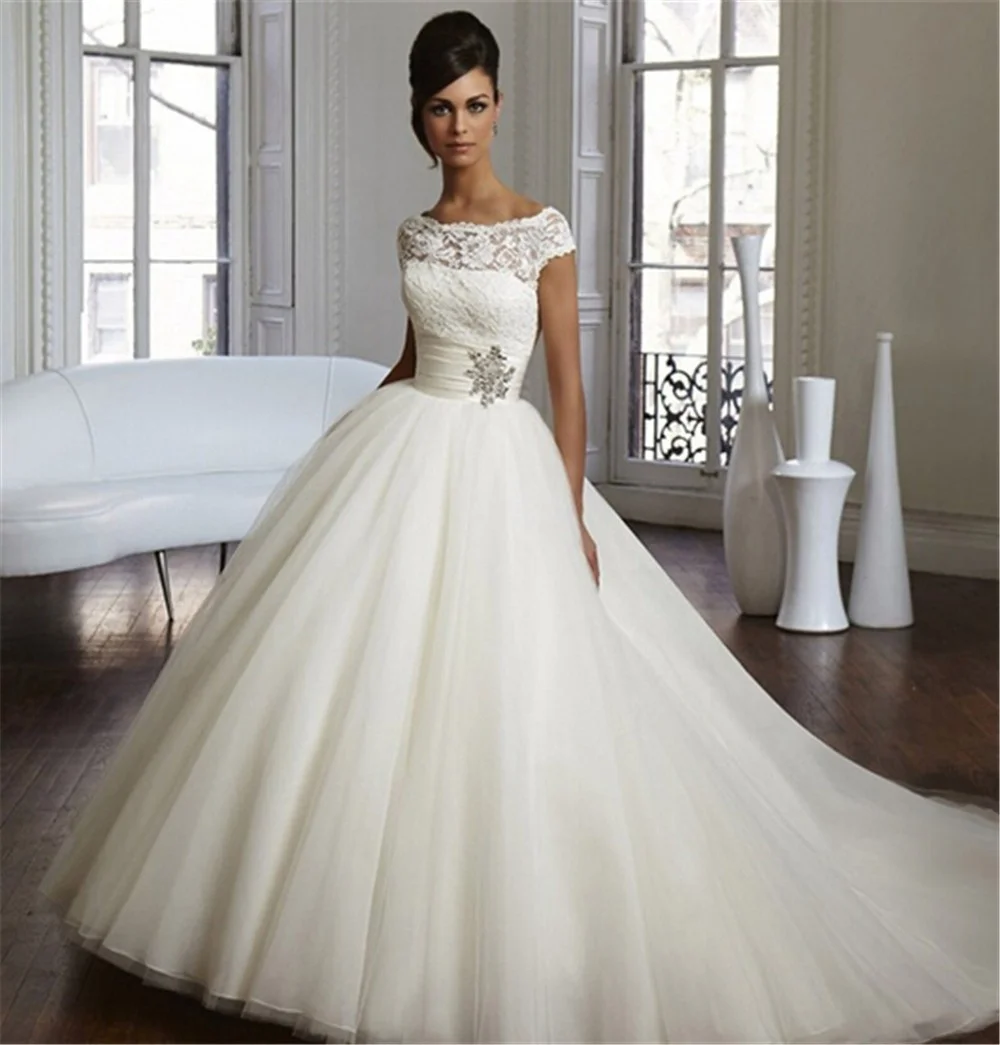 

Bridal New High-grade Bridal Mermaid Wedding Gowns Dress White Tulle Elegant Chiffon Sexy Lace Church Dresses Chapel Train