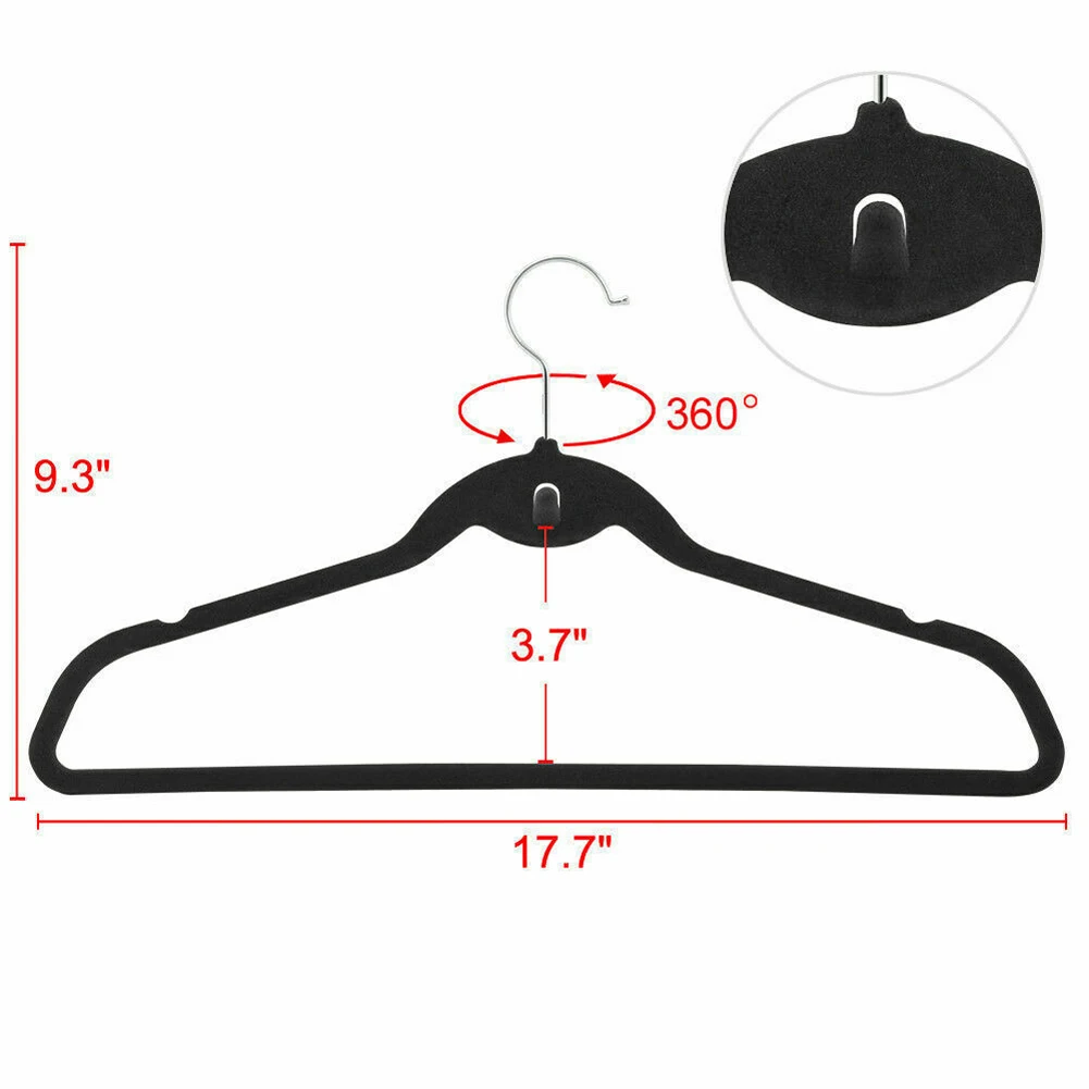 

10/20Pcs Non Slip Velvet Suit Clothes Hangers Wardrobe Home Organizer EJ