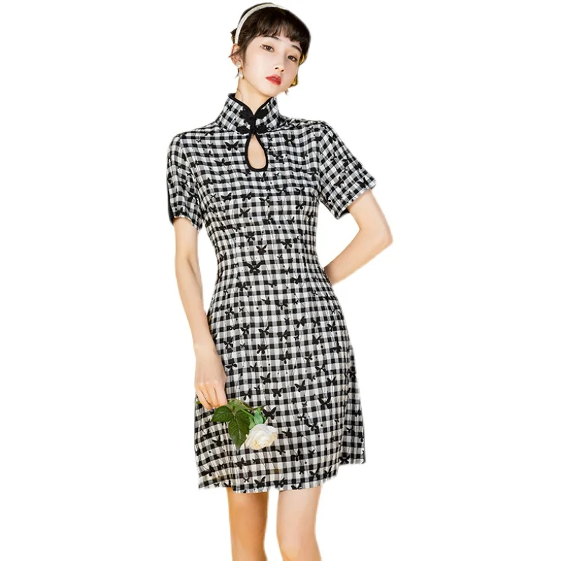 

Make the tide improved cheongsam design feeling small brief paragraph female summer dress