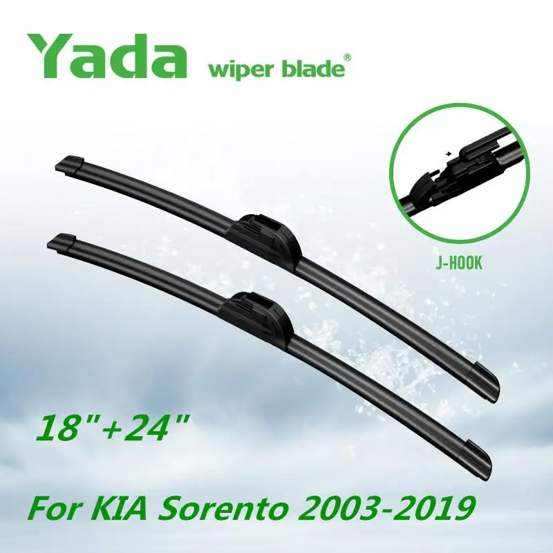 

Стеклоочистители Yada для KIA Sorento 2003-2019, стеклоочистители с J-образным крючком для лобового стекла, автомобильные стеклоочистители 18 + 24 дюйма