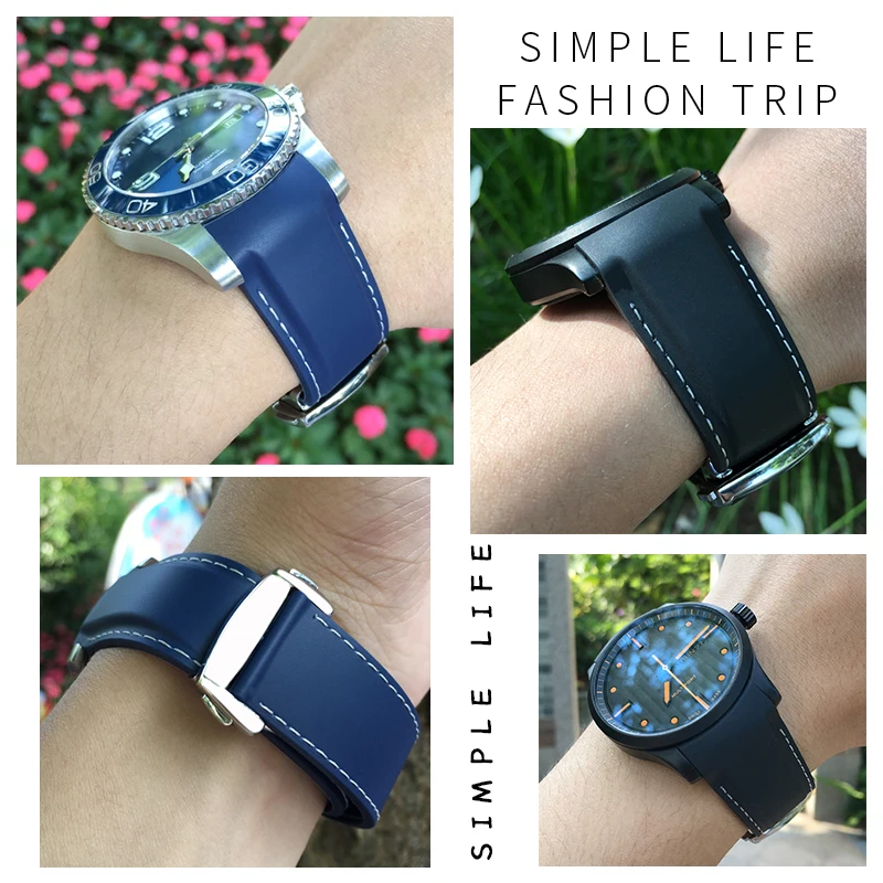 Ремешок силиконовый для часов Longines 