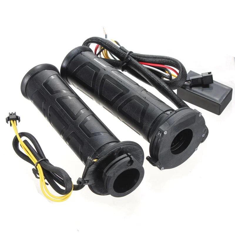 

7/8" Adjustable Motorcycle Heated Grips Motorbike/Bike Handlebar Hot/Warm Hands Black