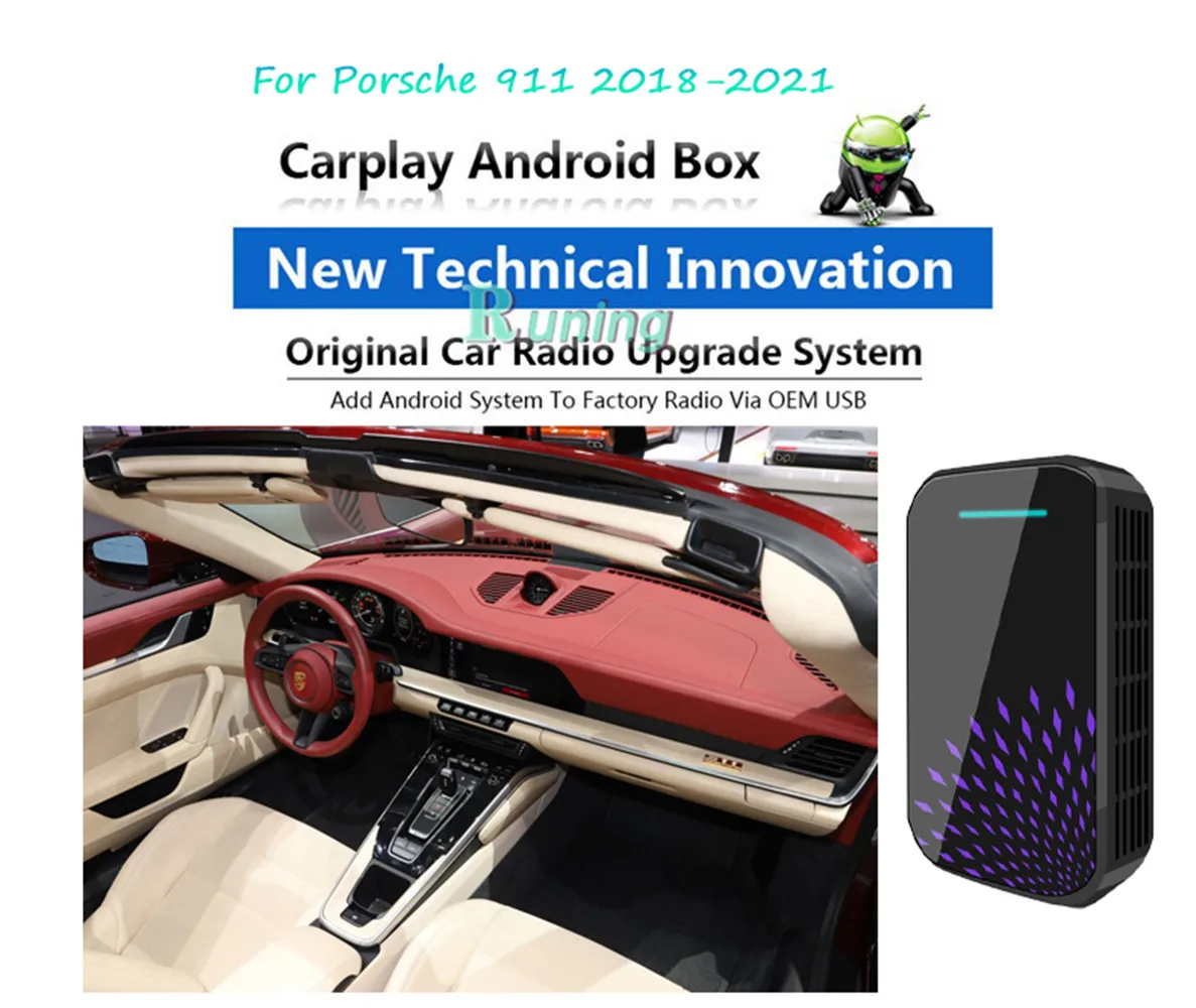 

Upgrade Radio Car Android Radio Stereo Carplay Box For Porsche 911 2018 2019 2020 2021 Car Multimedia Player GPS Navigation Unit