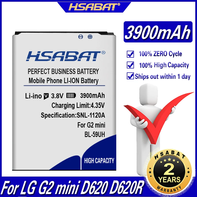 Аккумулятор HSABAT для LG G2 mini 100% новый аккумулятор на 3900 мА/ч D620 D620R D620K D618 D315 F70 D410 L65 D285