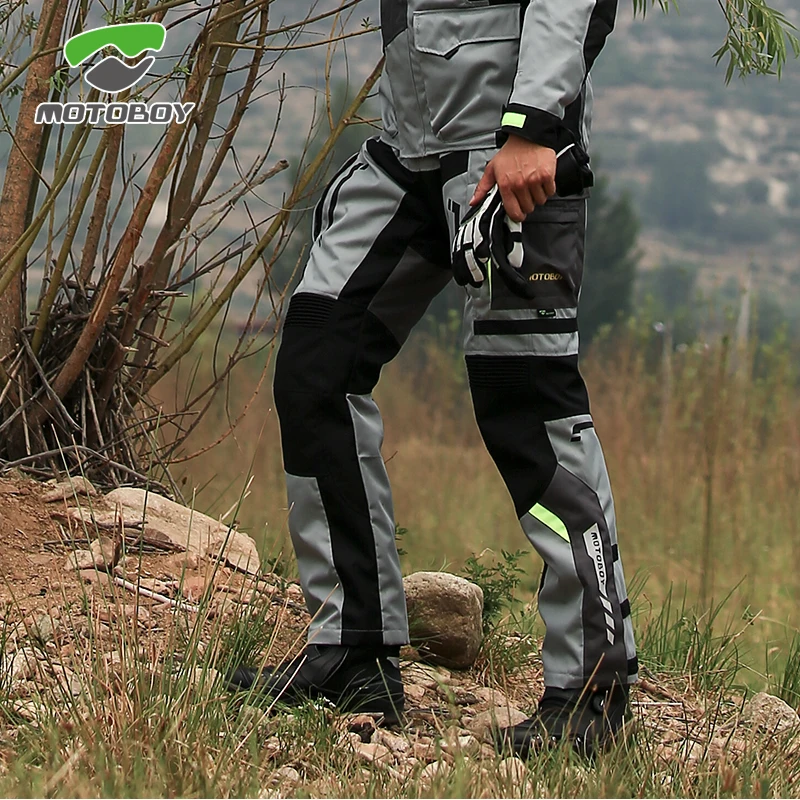 

Motoboy Motorcycle Pants Waterproof Breathable Warm All Season Motocross Rider Riding Protection Trousers With 4pcs Kneepads