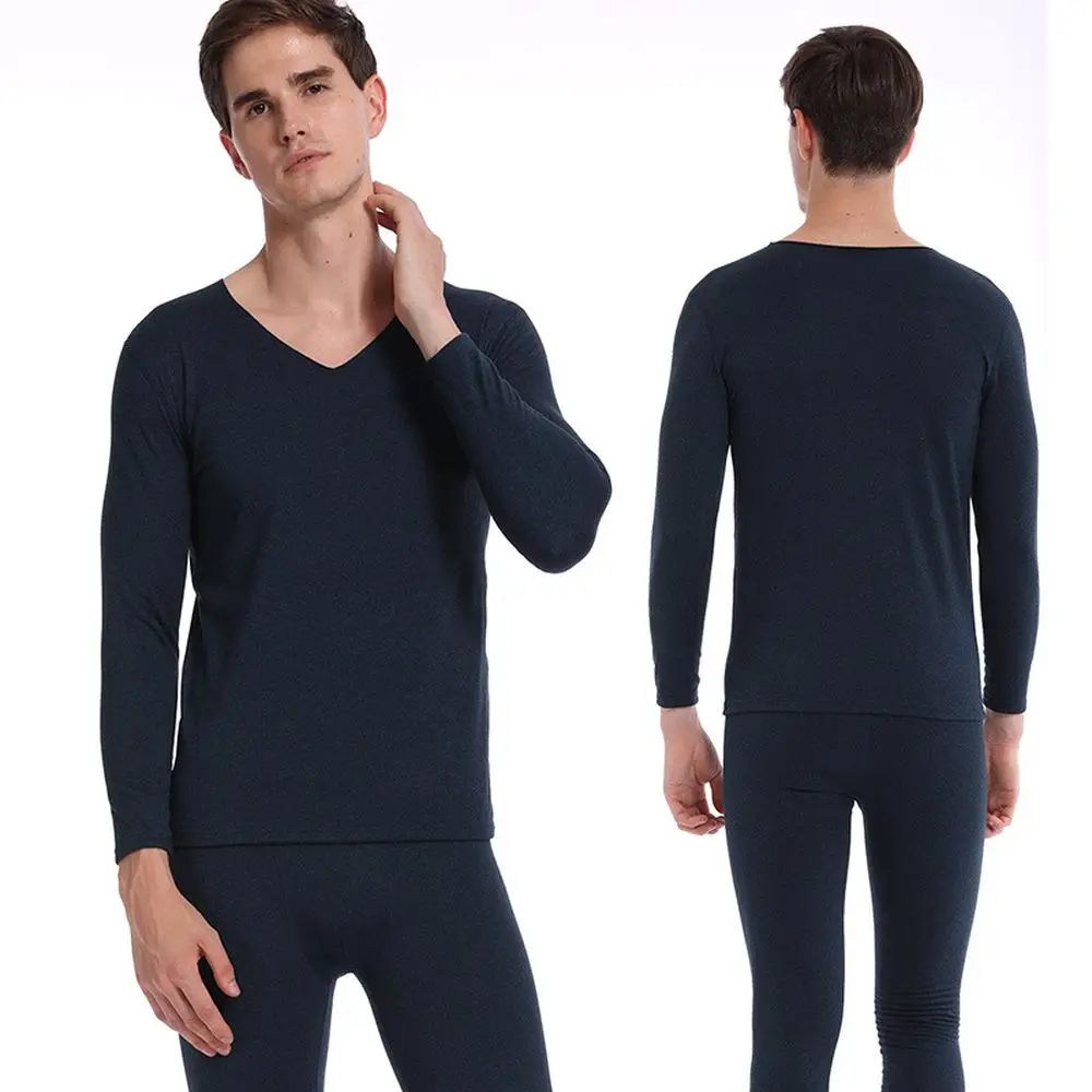 Men Thermal Underwear Winter Warm Layered Pajamas Long Johns Keep Warm For Russian Men Thick Thermal Clothing Solid M-5XL