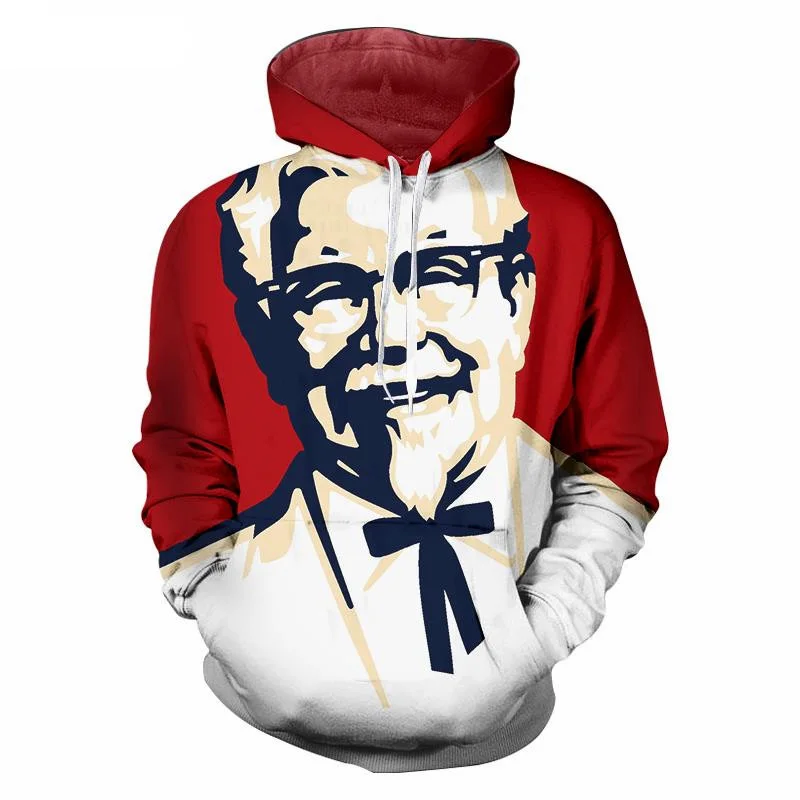 

Хипстерский дизайн KFC дедушка печать 3D толстовки Мужская Хип-Хоп Уличная одежда пуловер с длинным рукавом свитшоты спортивные костюмы