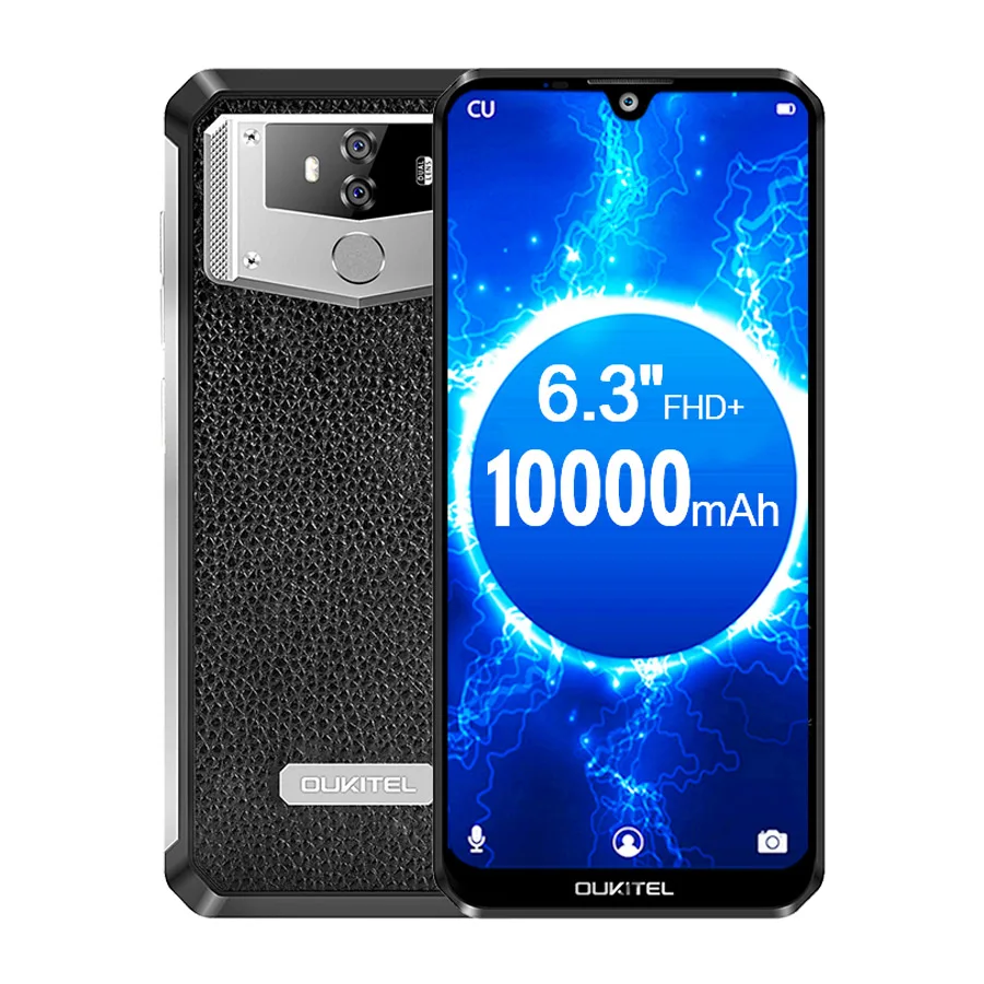Black OUKITEL K12 водослива 6," FHD+ Android 9,0 1080*2340 16MP смартфон 6 ГБ 64 Гб Face ID 10000 мАч 5 В/6A OTG NFC мобильный телефон - Цвет: Black