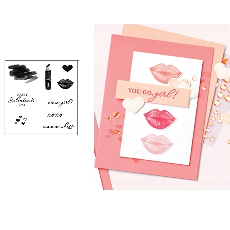 

Lipstick Metal Cutting Dies And Stamps Stencils for DIY Scrapbook Album Photo Embossing Mold Handmade New Cutting Dies For 2021
