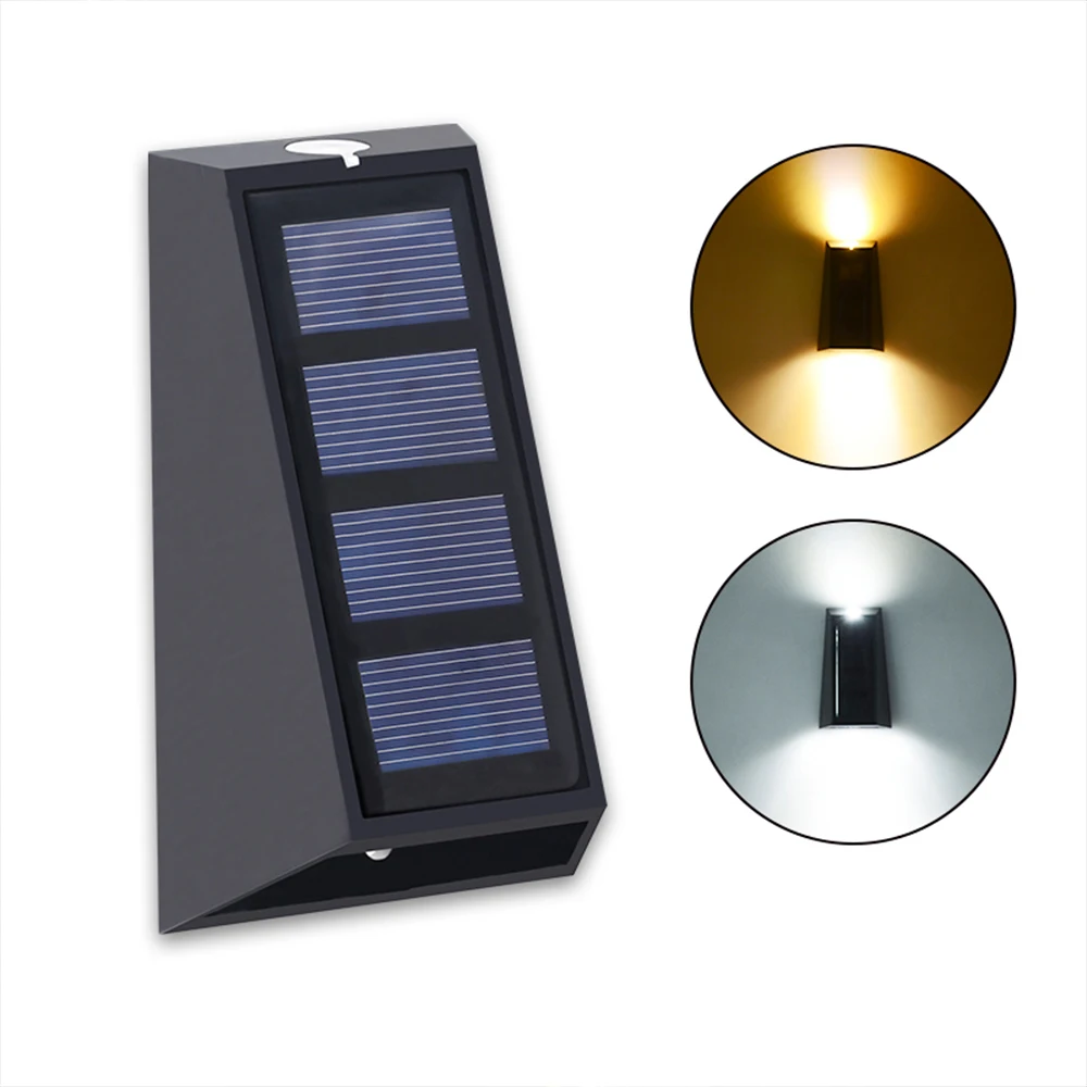 

LED Solar Wall Light Waterproof Outdoor Decorative Courtyard Solar Light Auto-Sensing Street Lights Steps Path Driveway Lighting