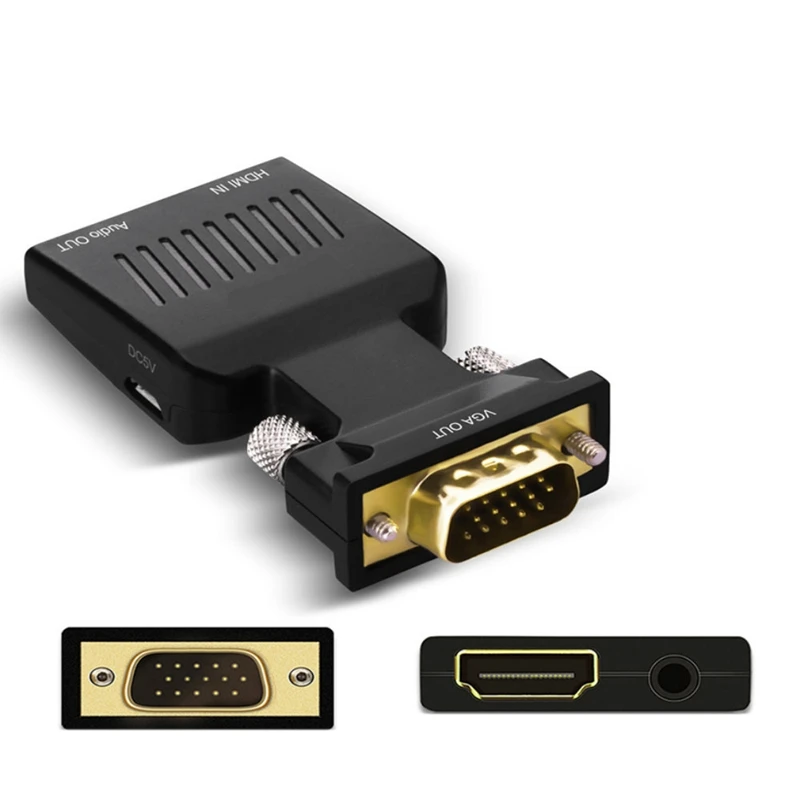 AMS-VGA к HDMI конвертер VGA Женский Мужской адаптер с аудио адаптером для HD ТВ монитор