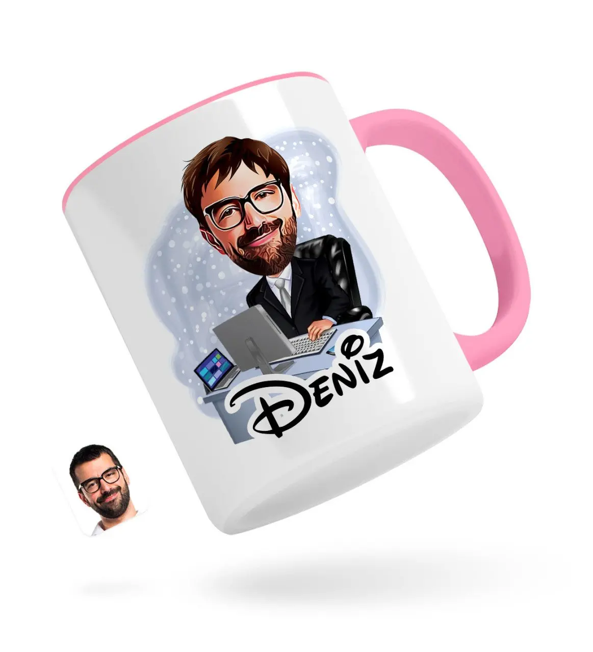 

Персонализированные Для мужчин Генеральный директор карикатура розовый кружка Bardak-1