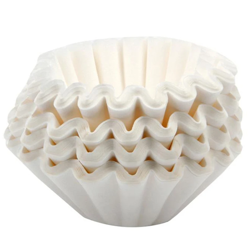 Filtro de caf&eacute; comercial americano, cesta de papel, art&iacute;culos de caf&eacute;, filtros de caf&eacute; (blanco), 25Cm, 500 Uds.-0