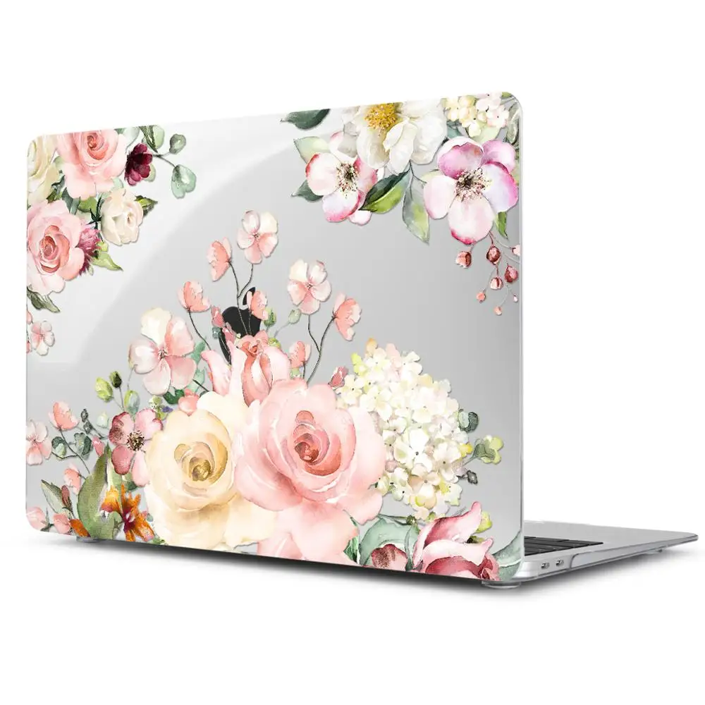 X129 Жесткий Чехол для ноутбука с цветочным принтом для Macbook Pro retina 11 12 13 15 Air Pro 15 16 A2141 A1932 A1989 чехол с кристаллами - Цвет: X129