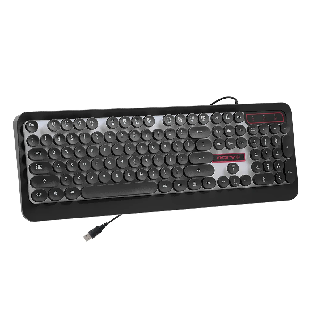 USB Проводная игровая клавиатура в стиле стимпанк 104 клавиш с подсветкой ретро