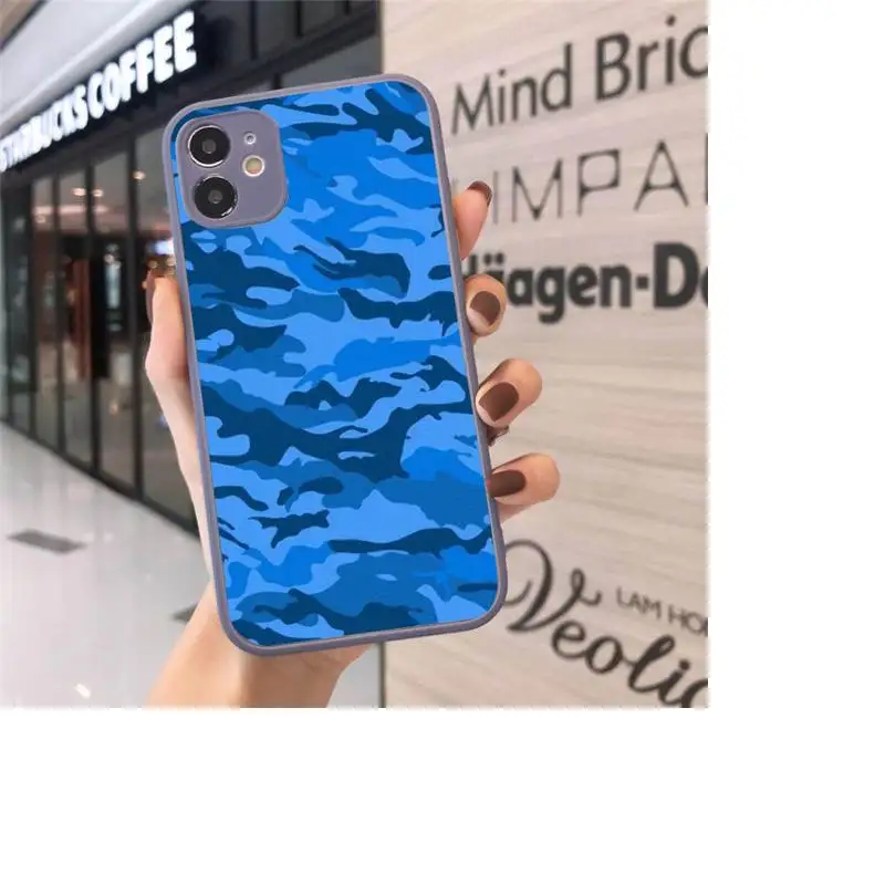 

Camouflage Pattern Camo military Army Phone Case Matte Transparent for iPhone 7 8 11 12 s mini pro X XS XR MAX Plus cover funda