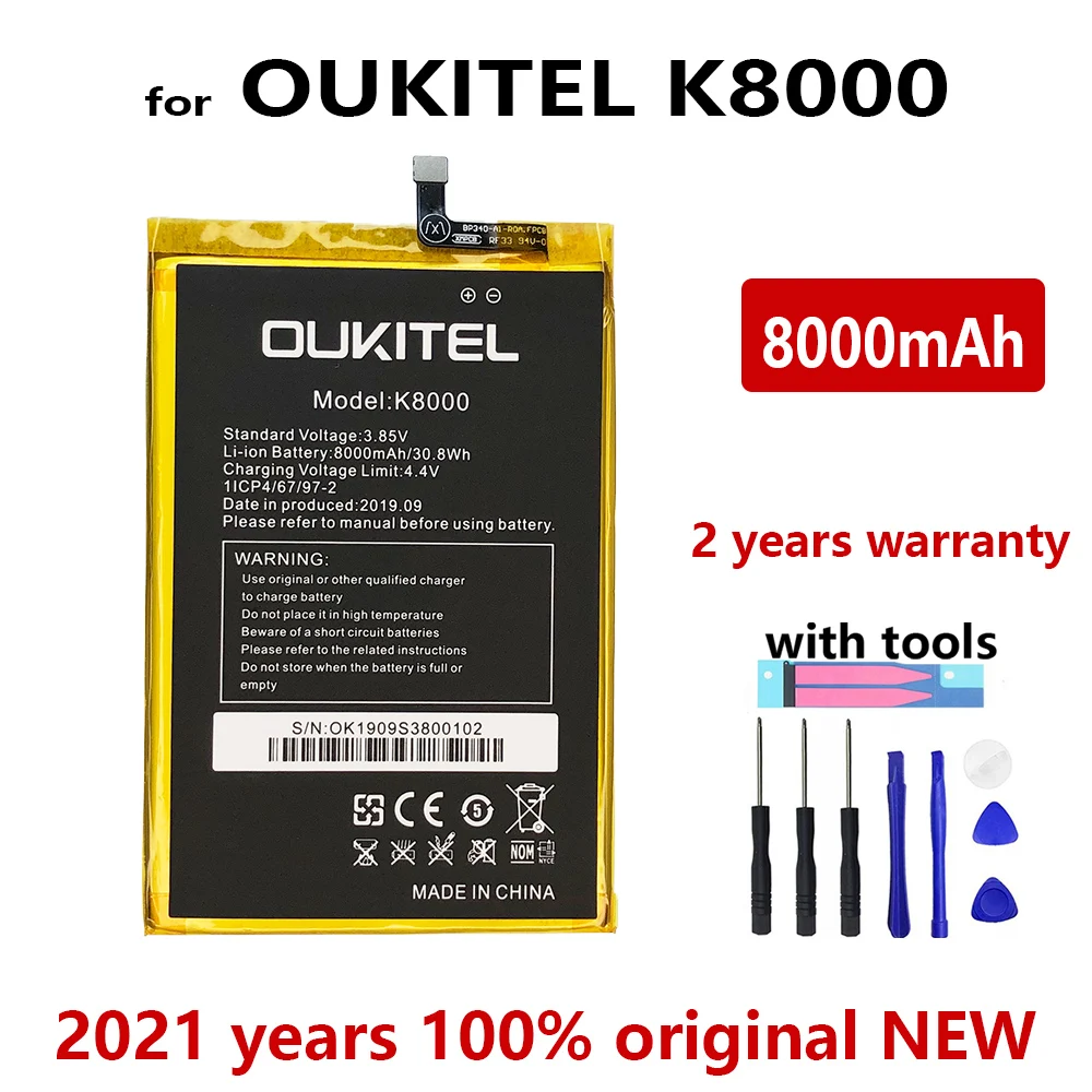 

100% Original 8000mAh Replacement battery For Oukitel K8000 High Quality Batteries Bateria With Gift Tools+Tracking number