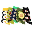 Мужскиеженские забавные носки с принтом, милые зимние носки с авокадо, суши, еда, хлопок, модные носки Harajuku с надписями
