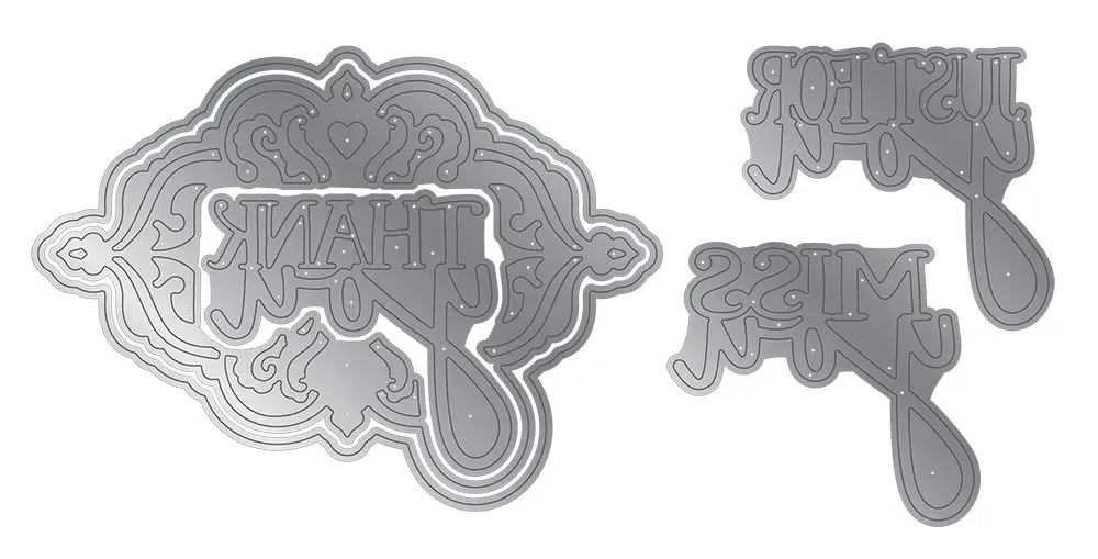 

Thank you Metal Cutting Dies for Scrapbooking Steel Craft Cut Embossing Paper Card Album Stencil