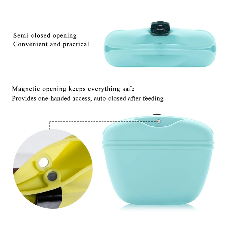 

dog silicone treat pouch feeder Puppy Bag Clip accessories toys pets pet Waist Pack bowl Goods training for large small dogs