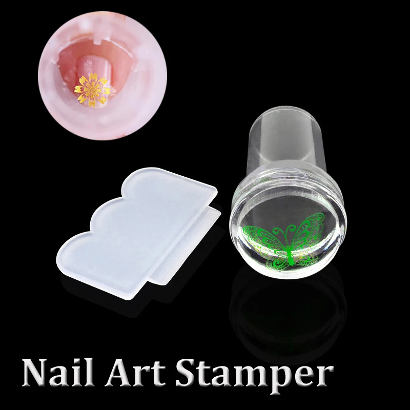 

2.4cm Mini Pure Clear Silicone Nail Art Stamper Scraper Set Transparent Nail Stamp Stamping Manicure Tool Do Wholesale