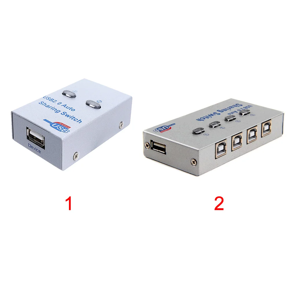 

USB 2.0 Automatic Splitter Printer Sharing Office Accessories Electronic Compact Device Scanner Adapter Box 2 Port PC Switch HUB