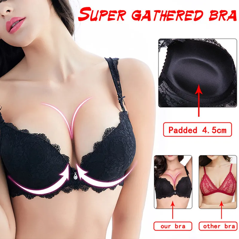 Бюстгальтер женский кружевной с чашками пуш-ап 3/4 | Женская одежда