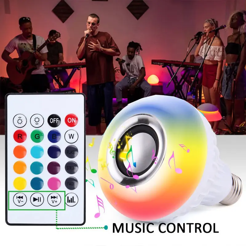 BRELONG светодиодный лампы Bluetooth Динамик 6 Вт E27 RGB сменный светильник Беспроводной