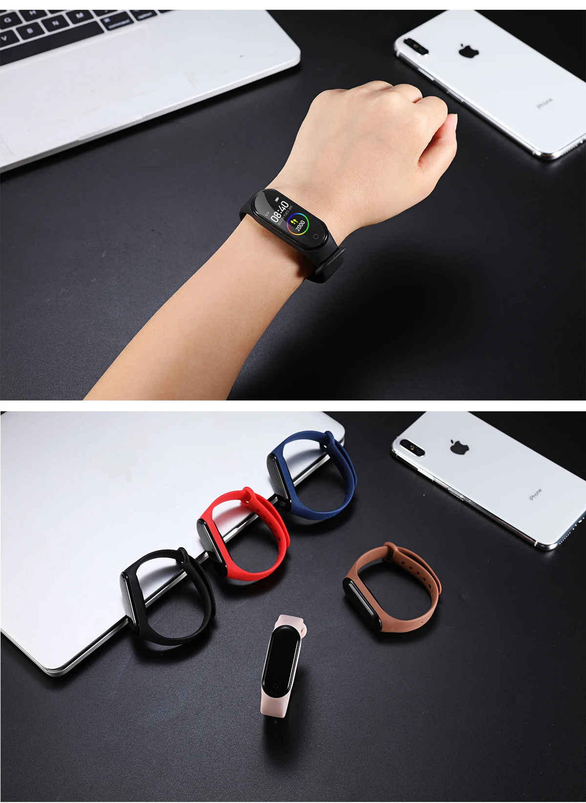Smart Fitness Bracelet M4 Tracker Waterproof Pedometer Blood Pressure Watch Support Multi-Languauge Wristband For Men Women Kids