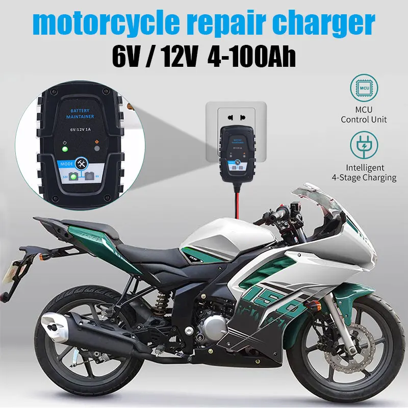 1A ABS свинцово-Кислотное Ремонтное зарядное устройство для мотоцикла