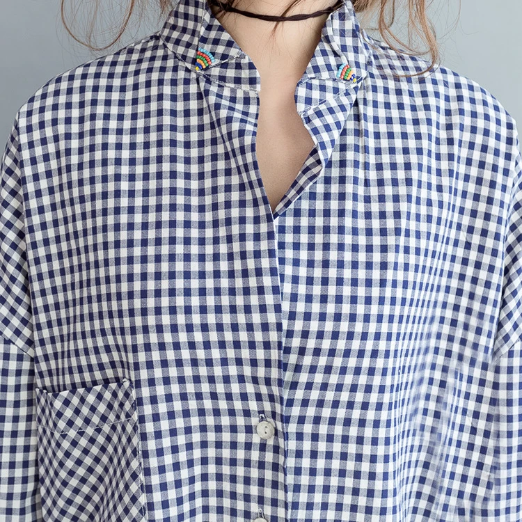 Bazhenova Woman Plaid Blouse Women Loose Autumn All-match Shirts Girls Simple Large Size Sweet Shirt Ladies Tops R132 | Женская одежда