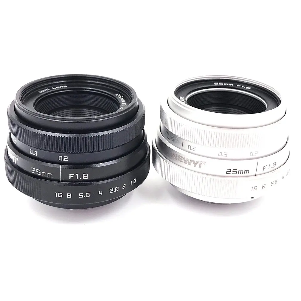 Lente para celular 25 мм F1.8 Мини CCTV C Mount широкоугольный объектив для sony Nikon Canon DSLR lentille для освещения под светильник