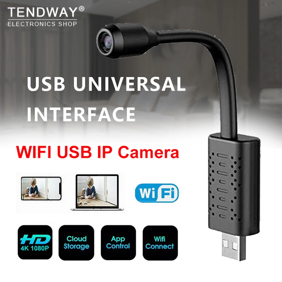 Tendway мини видеокамера Wi Fi HD 1080P USB камера видеонаблюдения обнаружение движения