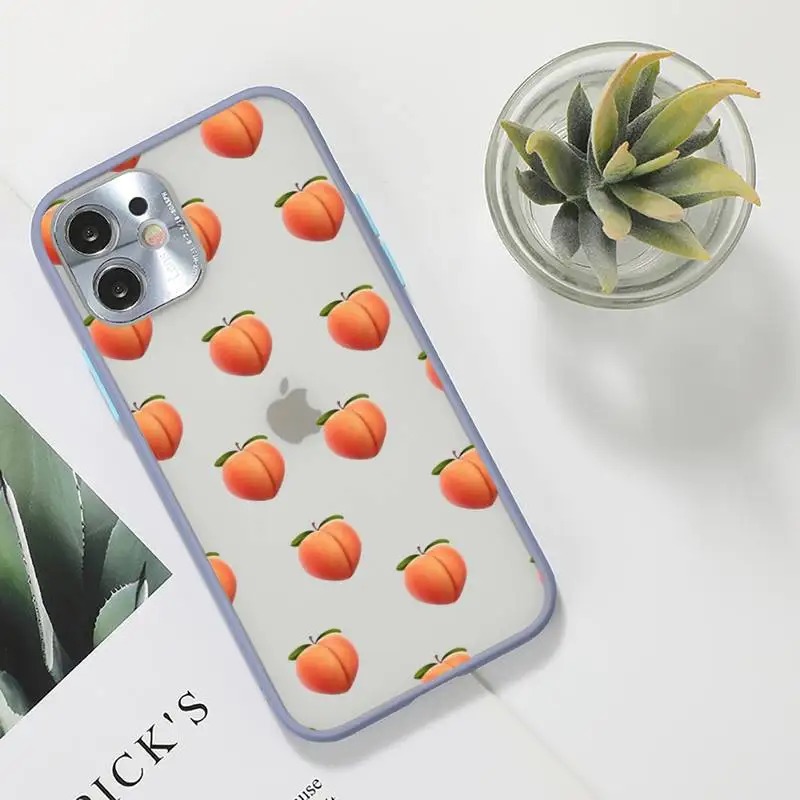 

Summer Fruit Watermelon Lemon Phone Case For iPhone 12 11 Mini Pro XR XS Max 7 8 Plus X Matte transparent Gray Back Cover