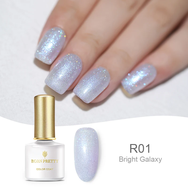 BP-R01 Born pretty, голографическая УФ-гель для ногтей Базовое покрытие и верхнее покрытие набор 6 мл Сияющий лазер замочить от маникюра Гель-лак для нейл-арта УФ-гель - Цвет: BP-R01