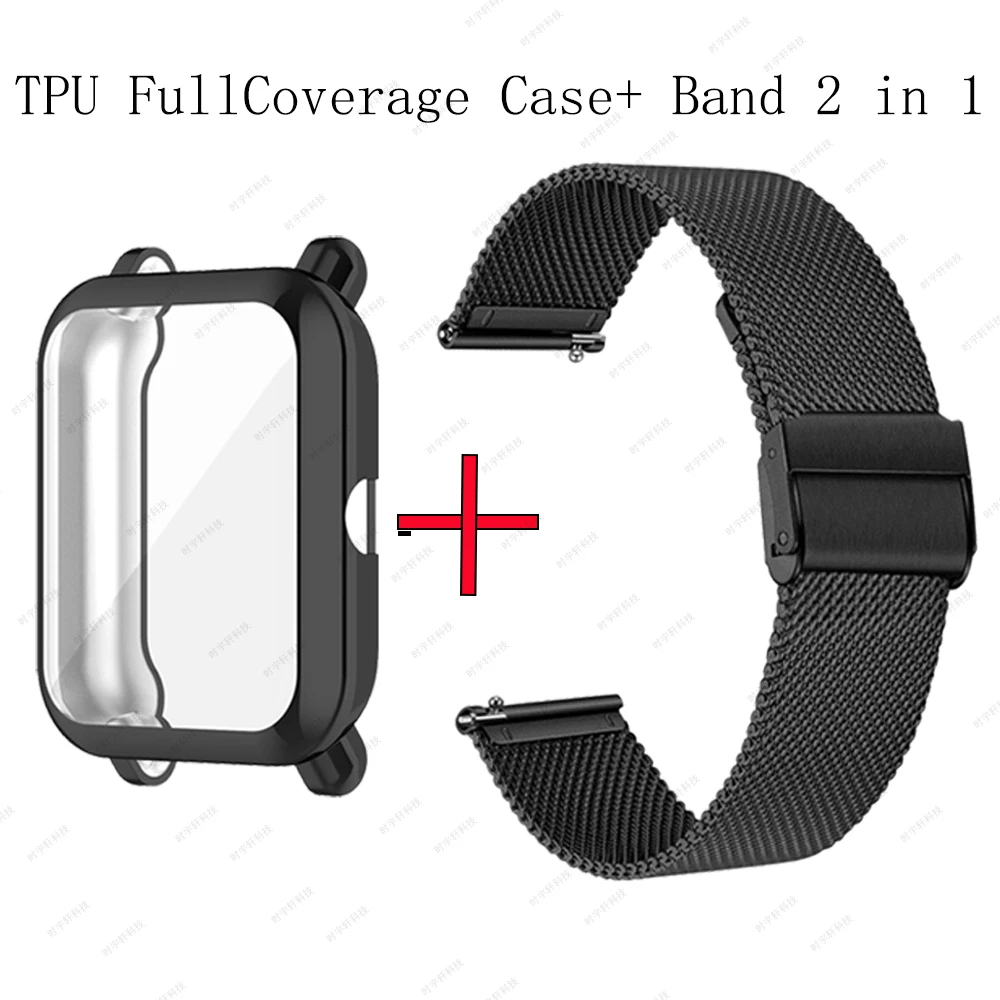 Металлический браслет для Xiaomi Huami Amazfit поп Bip S 20 мм ремешок BIT Youth Прочные часы