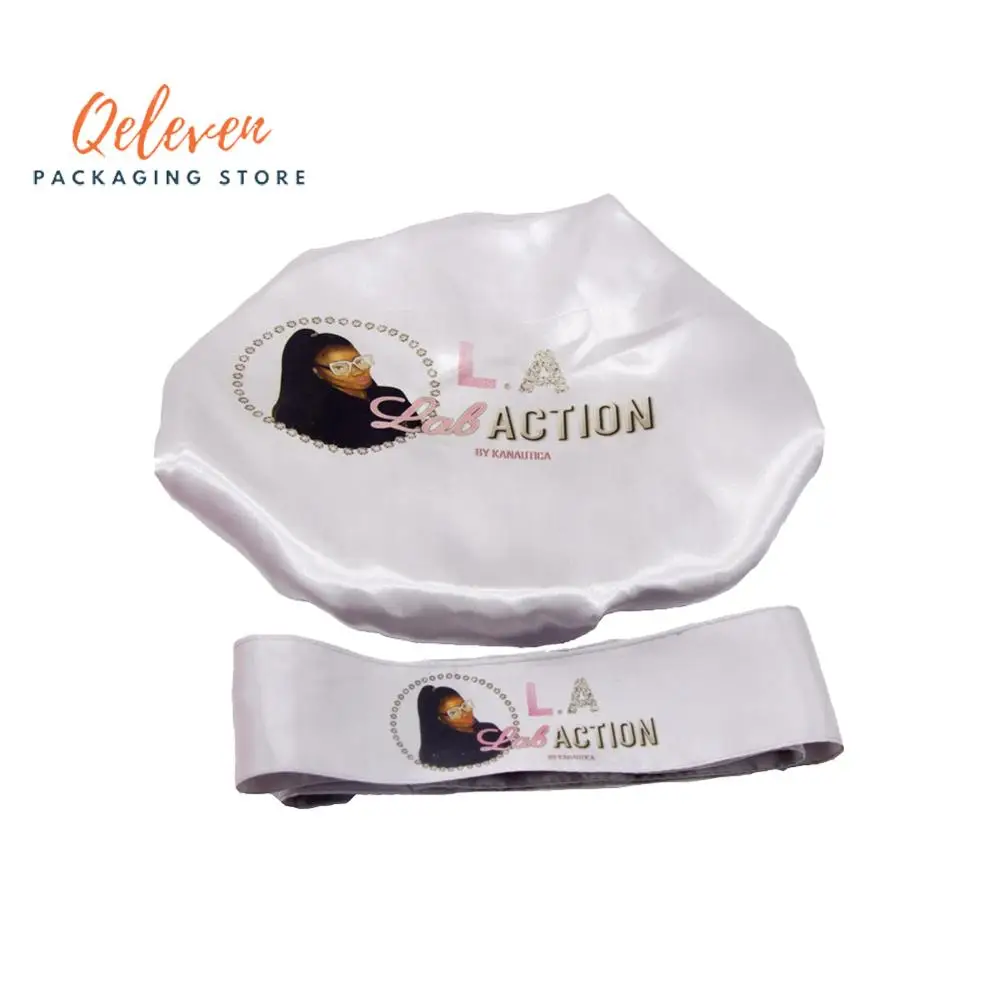 Индивидуальные печати логотипа bonnets 2 слоя полиэстер атласный Женский