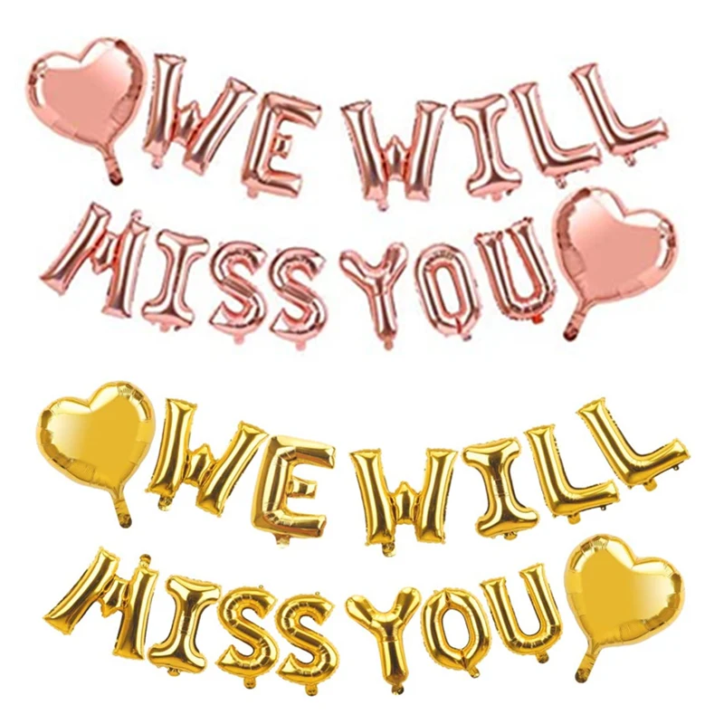 

16 дюймов, мы пропустим вас, воздушный баннер-принадлежности для прощальвечерние-украшение для вечеринки на выход на пенсию, вечеринки, офиса, работы Вечерние