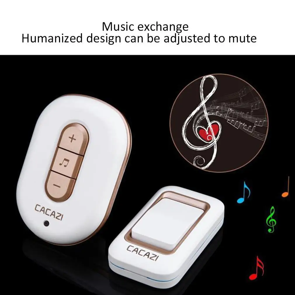 Подключаемый беспроводной дверной звонок AC дверное кольцо Водонепроницаемая