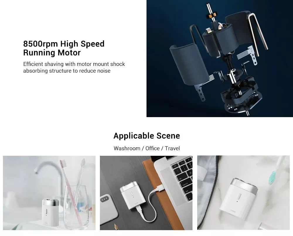 Обновленная Xiaomi Mijia Мужская электрическая бритва влажное/сухое бритье IPX7 водонепроницаемый перезаряжаемый мини-Корпус Япония сталь немецкий технический мото