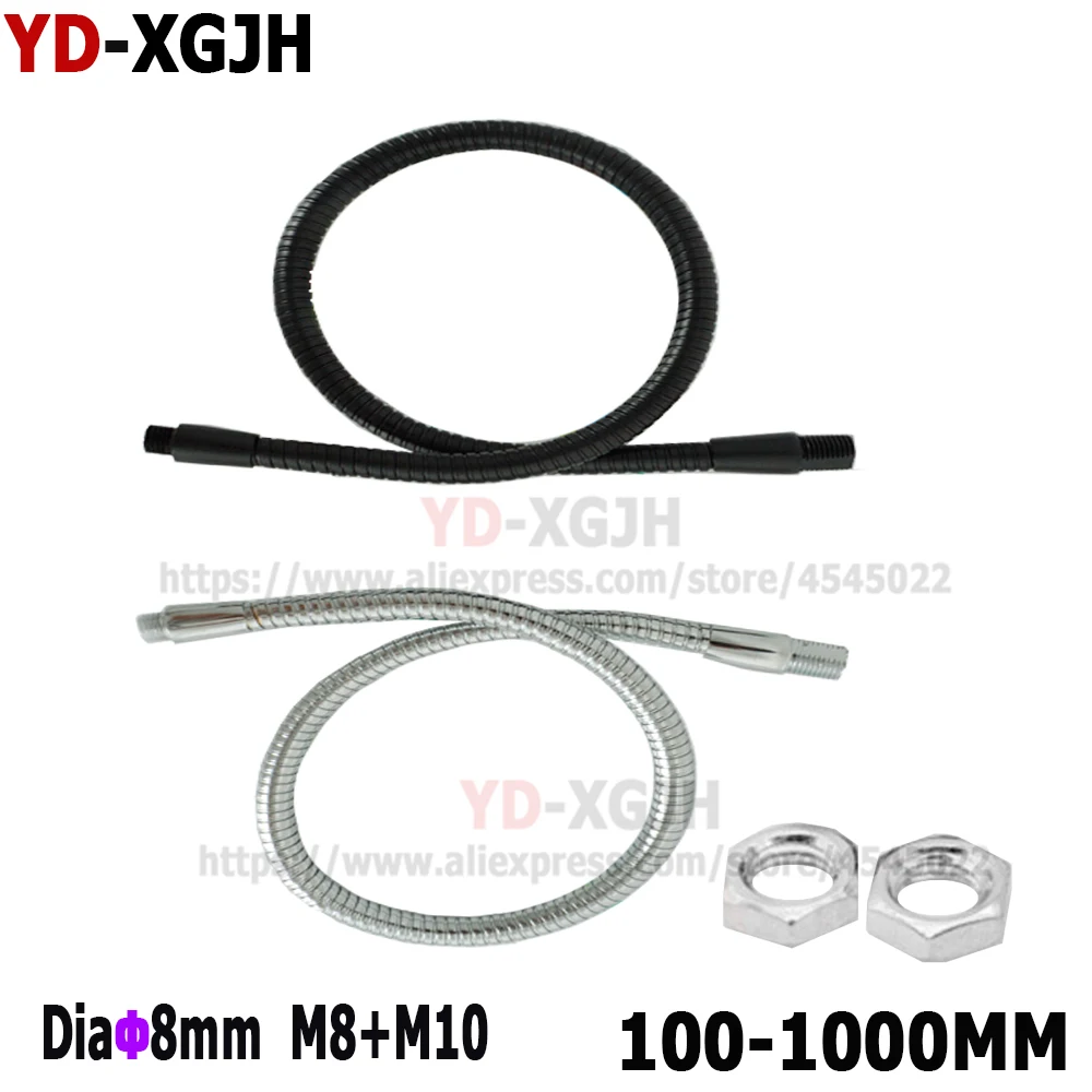 

2pcs M8+M10 Sliver/Black Diameter 8mm DIY clip table lamp hose gooseneck led lighting for hose fittings spotlight universal hose