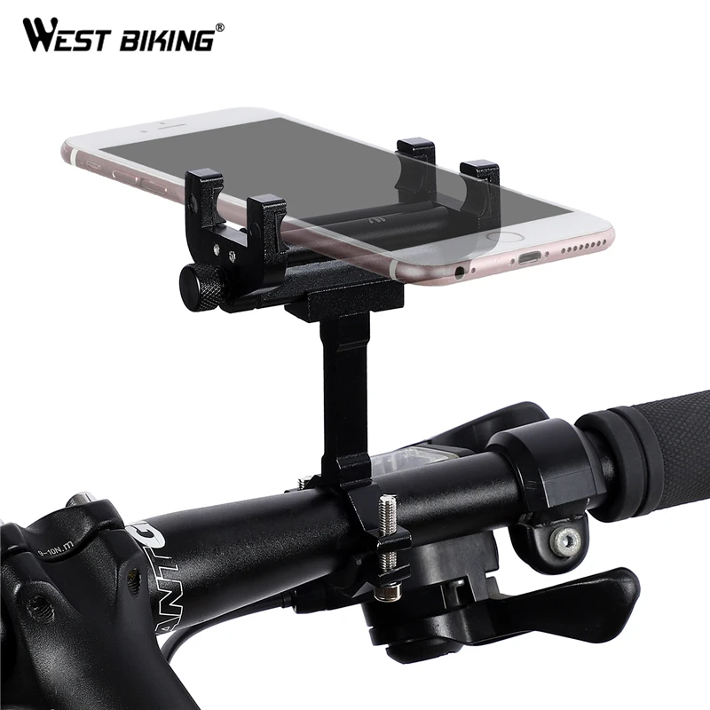 west biking aluminum alloy bike mobile phone holder adjustable bicycle phone holder non slip mtb phone stand cycling accessories free global shipping