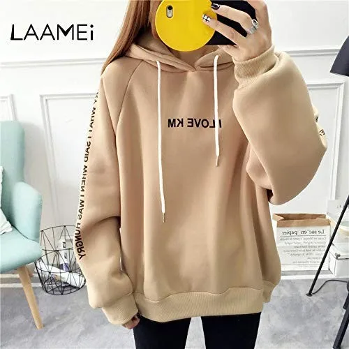 Женские толстовки с капюшоном плотные бархатные теплые мягкие буквенным принтом