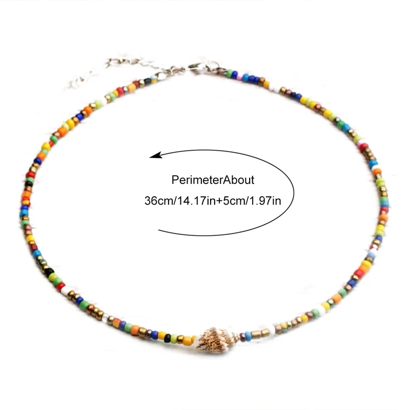 

Boho Beads Handmade Shell Necklace for Women Choker Beaded Short Choker Necklace Jewelry Chokers Necklace Gift