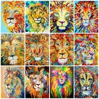 diamond painting lion mosaic pictures full squareround drill cross stitch animals rhinestones bead embroidery home wall decor
